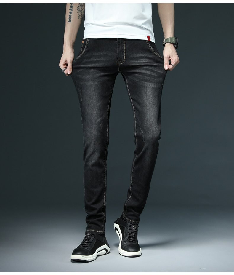 7 Color Men Stretch Skinny Jeans Fashion Casual Slim Fit Denim Trousers Male Gray Black Khaki White Pants Brand