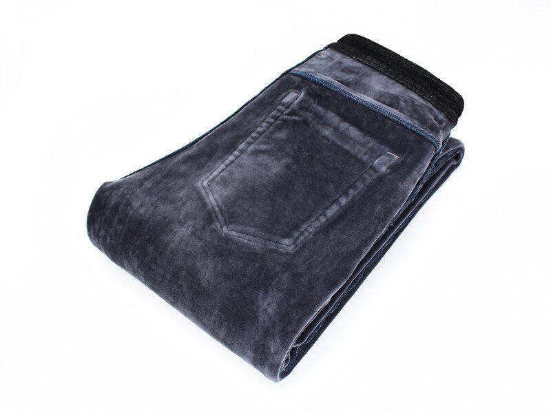 2020 Winter New Men Warm Slim Jeans Elasticity Skinny Black Jeans Fashion Casual Thick Denim Pants Trousers Male Brand Clothes