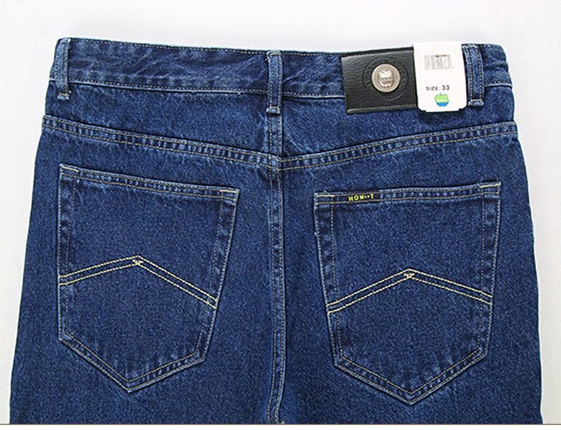 Men Business Jeans Classic Spring Autumn Male Cotton Straight Stretch Brand Denim Pants Summer Overalls Slim Fit Trousers 2021