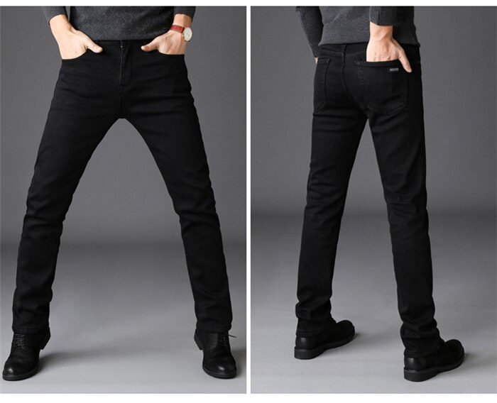 Classic Advanced Stretch Black Jeans 2021 New Style Business Fashion Denim Slim Fit Jean Trousers Male Brand Pants
