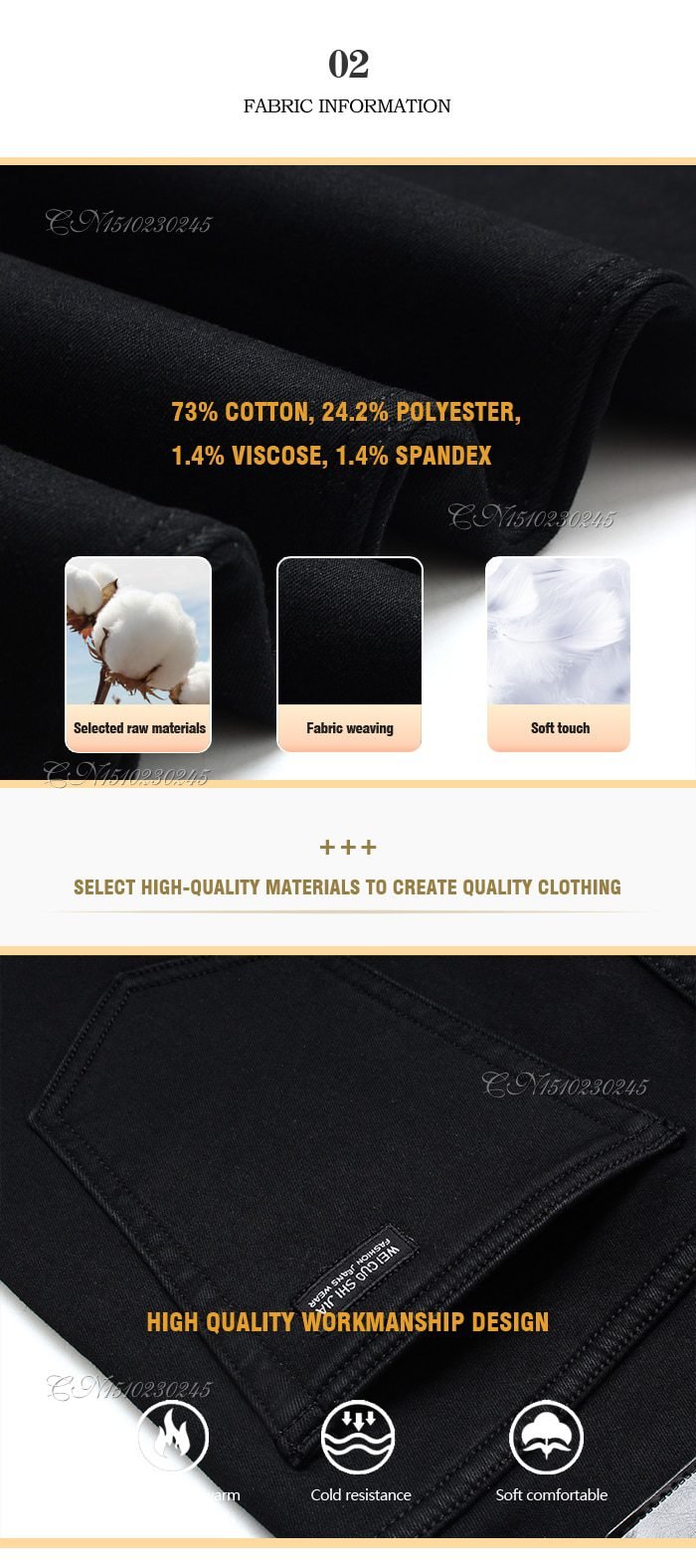 Classic Advanced Stretch Black Jeans 2021 New Style Business Fashion Denim Slim Fit Jean Trousers Male Brand Pants