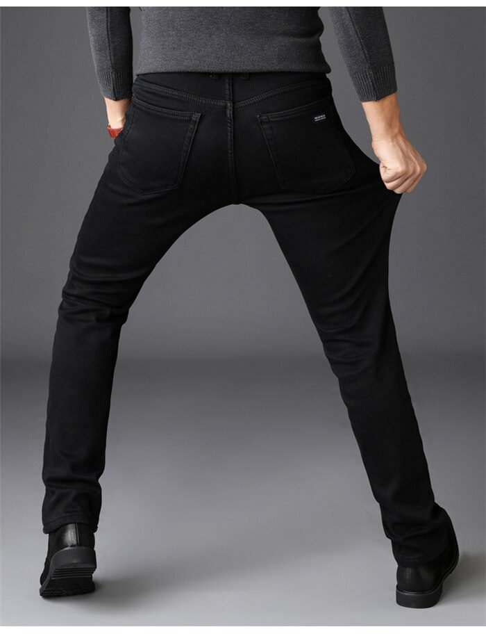 Classic Advanced Stretch Black Jeans 2021 New Style Business Fashion Denim Slim Fit Jean Trousers Male Brand Pants