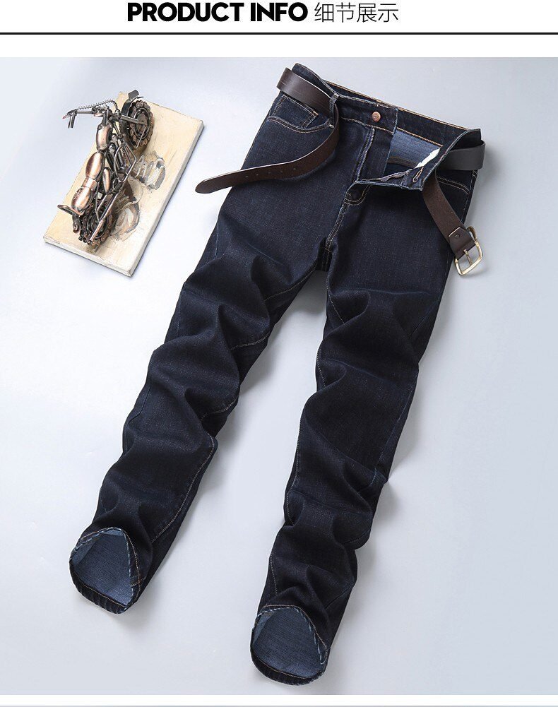 SULEE Brand 2021 New Men's Slim Elastic Jeans Fashion Business Classic Style Jeans Denim Pants Trousers Male