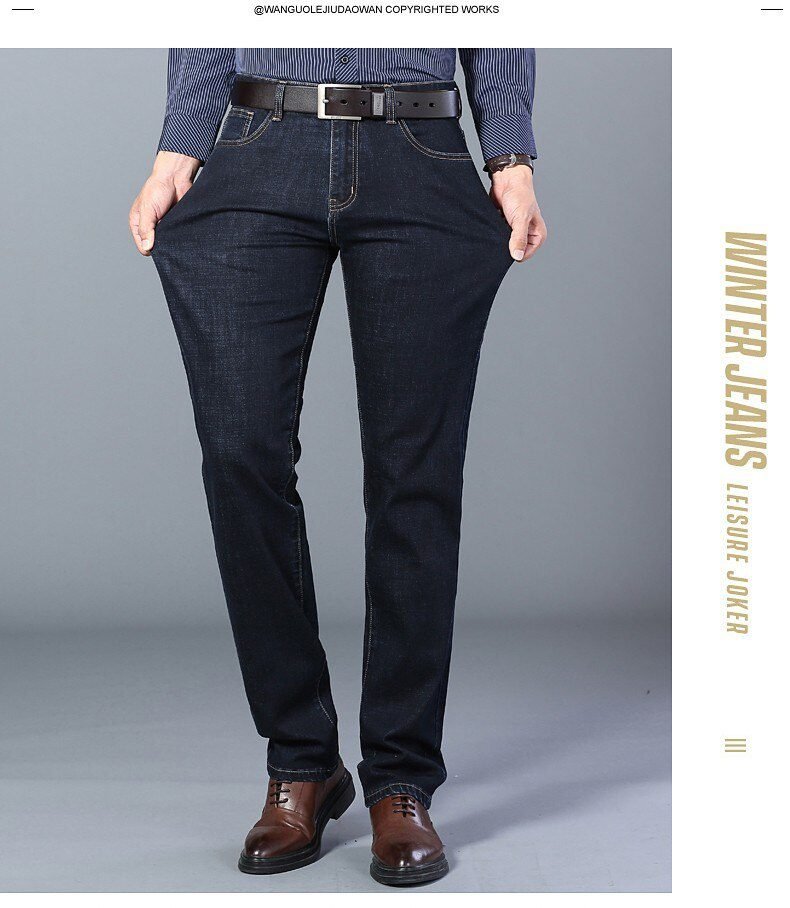 SULEE Brand 2021 New Men's Slim Elastic Jeans Fashion Business Classic Style Jeans Denim Pants Trousers Male