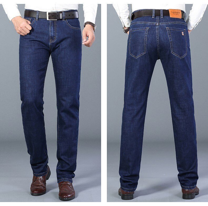 SULEE Brand 2021 New Men's Slim Elastic Jeans Fashion Business Classic Style Jeans Denim Pants Trousers Male