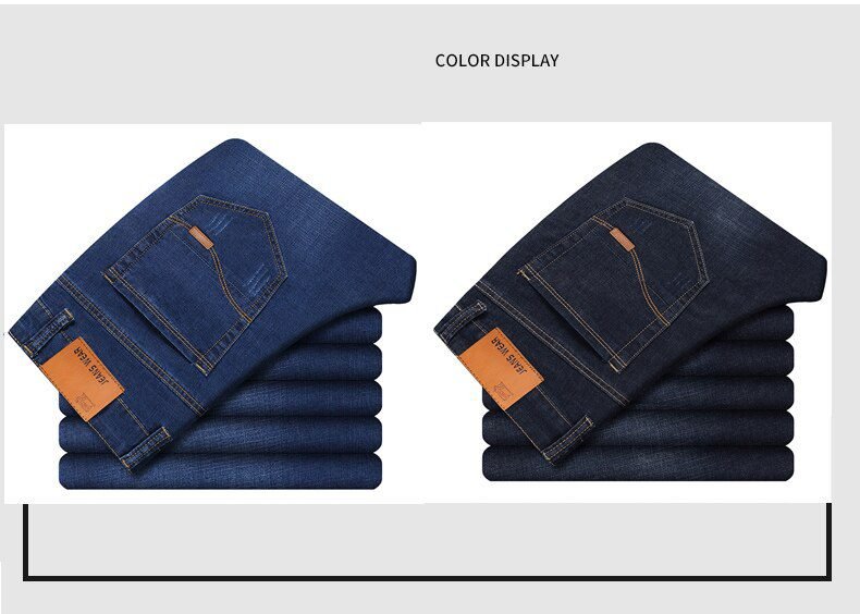 SULEE Brand 2021 New Men's Slim Elastic Jeans Fashion Business Classic Style Jeans Denim Pants Trousers Male