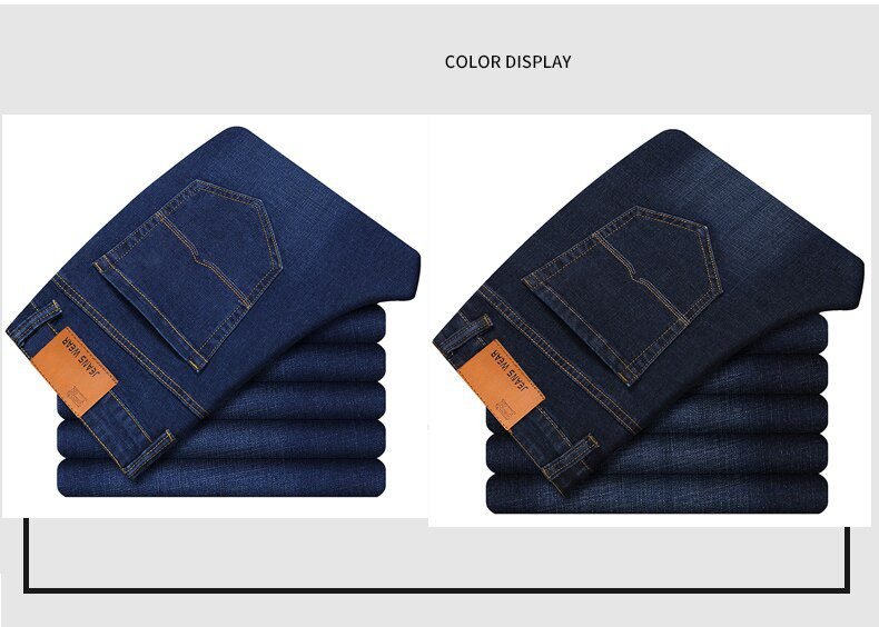 SULEE Brand 2021 New Men's Slim Elastic Jeans Fashion Business Classic Style Jeans Denim Pants Trousers Male