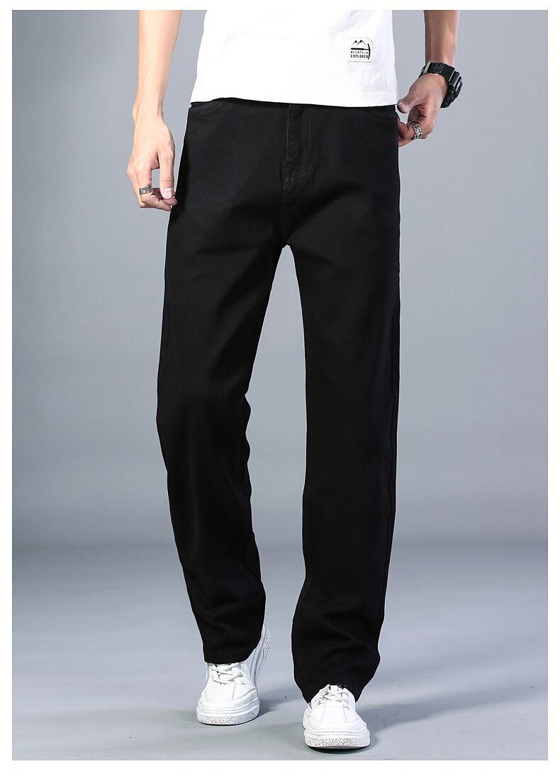 7 Colors Available Men's Thin Straight-leg Loose Jeans 2021 Summer New Classic Style Advanced Stretch Loose Pants Male Brand