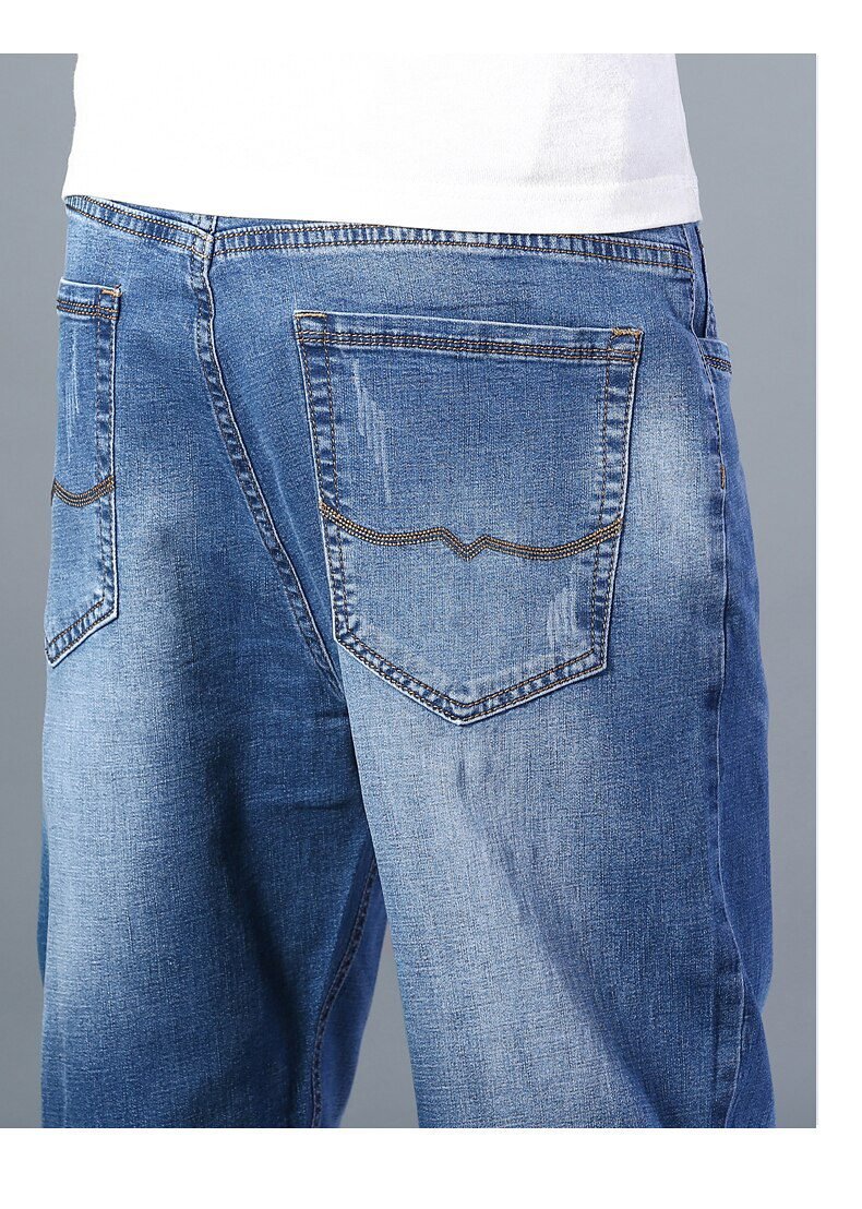7 Colors Available Men's Thin Straight-leg Loose Jeans 2021 Summer New Classic Style Advanced Stretch Loose Pants Male Brand