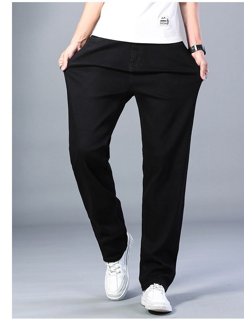 7 Colors Available Men's Thin Straight-leg Loose Jeans 2021 Summer New Classic Style Advanced Stretch Loose Pants Male Brand