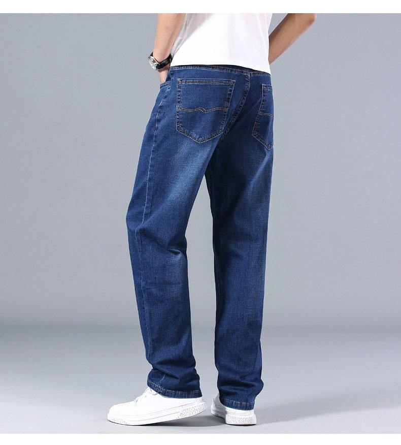 7 Colors Available Men's Thin Straight-leg Loose Jeans 2021 Summer New Classic Style Advanced Stretch Loose Pants Male Brand