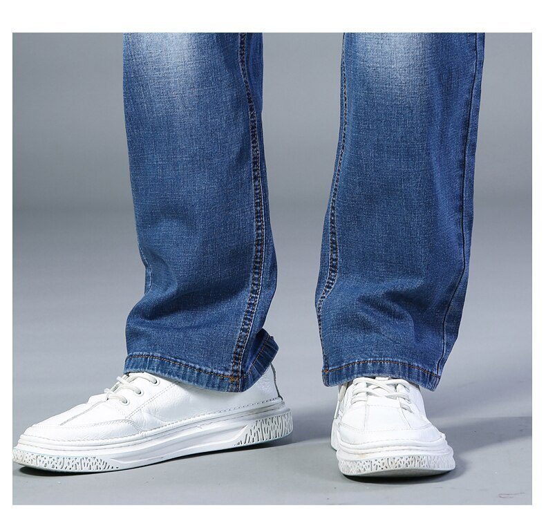 7 Colors Available Men's Thin Straight-leg Loose Jeans 2021 Summer New Classic Style Advanced Stretch Loose Pants Male Brand