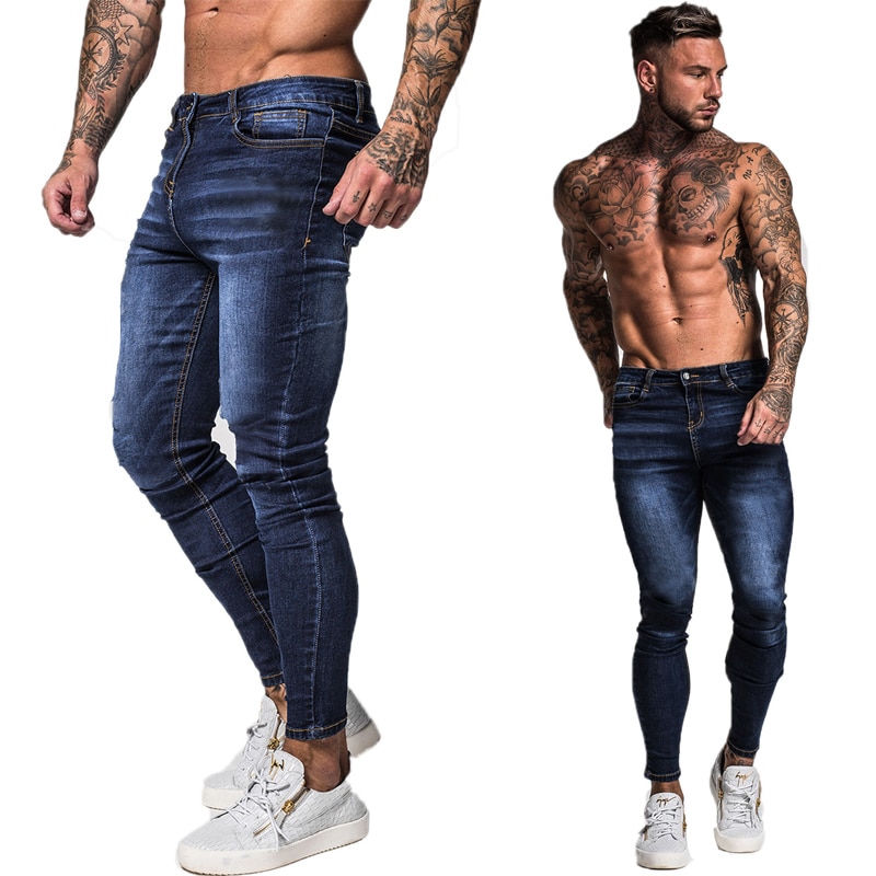 elastic waist skinny jeans mens