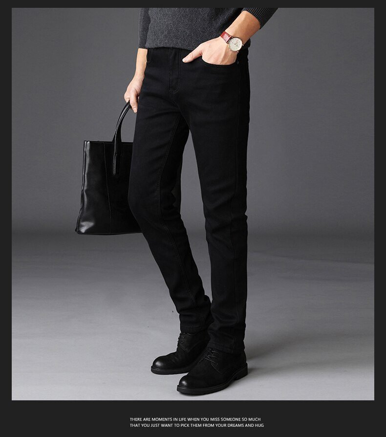 Men Classic Jeans Jean Homme Pantalones Hombre Men Mannen Soft Black Biker Masculino Denim Overalls Mens Pants