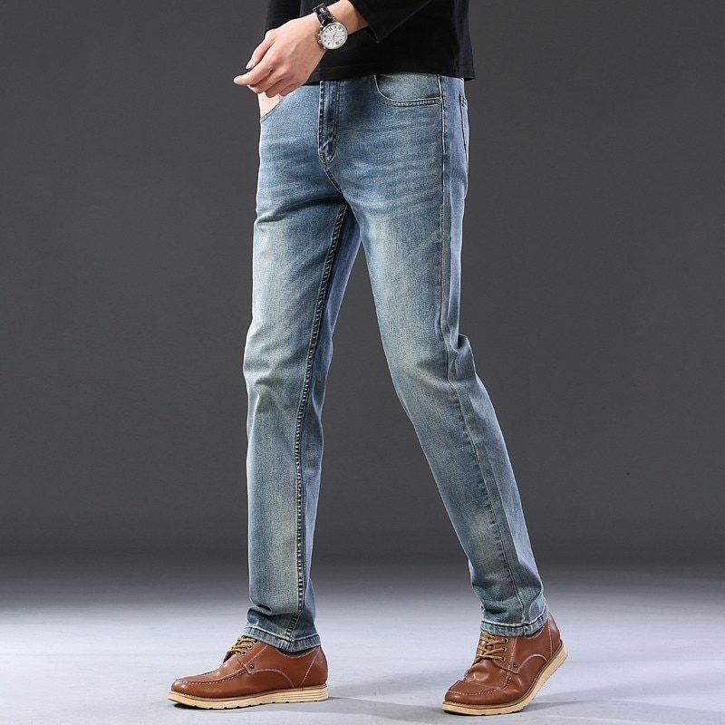 2020 SULEE Top Brand New Men's Jeans Business Casual Elastic Comfort Straight Denim Pants Male High Quality Brand Trousers