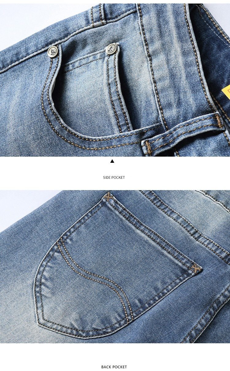 2020 SULEE Top Brand New Men's Jeans Business Casual Elastic Comfort Straight Denim Pants Male High Quality Brand Trousers