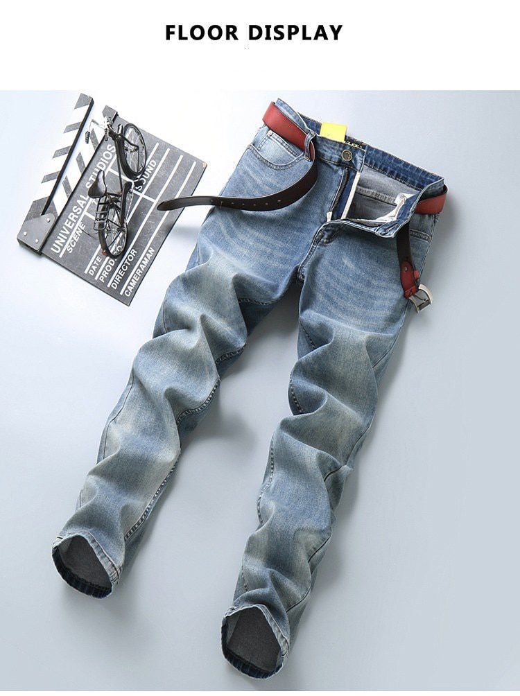 2020 SULEE Top Brand New Men's Jeans Business Casual Elastic Comfort Straight Denim Pants Male High Quality Brand Trousers