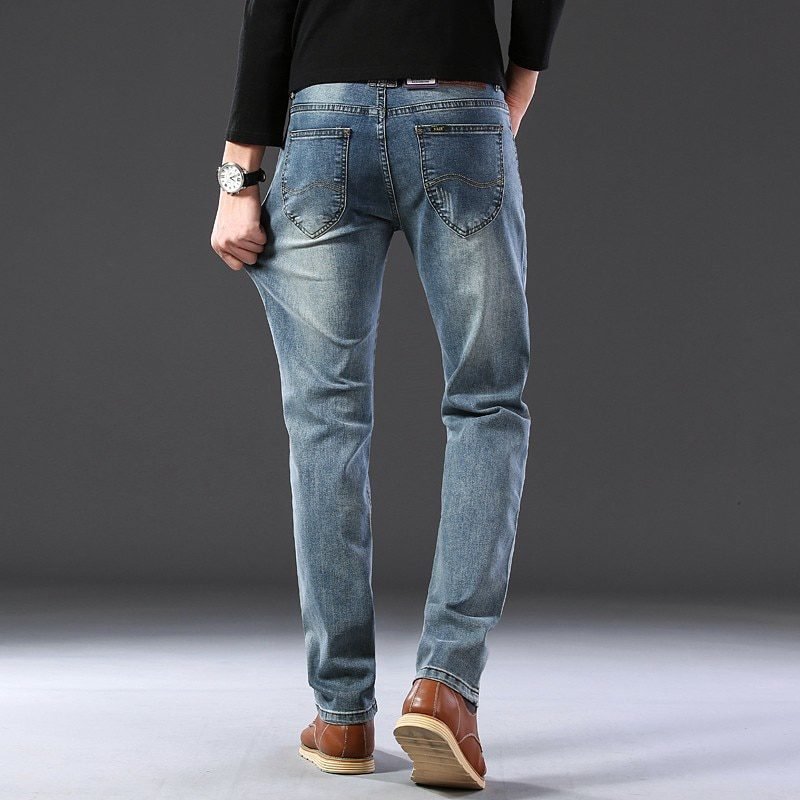 2020 SULEE Top Brand New Men's Jeans Business Casual Elastic Comfort Straight Denim Pants Male High Quality Brand Trousers