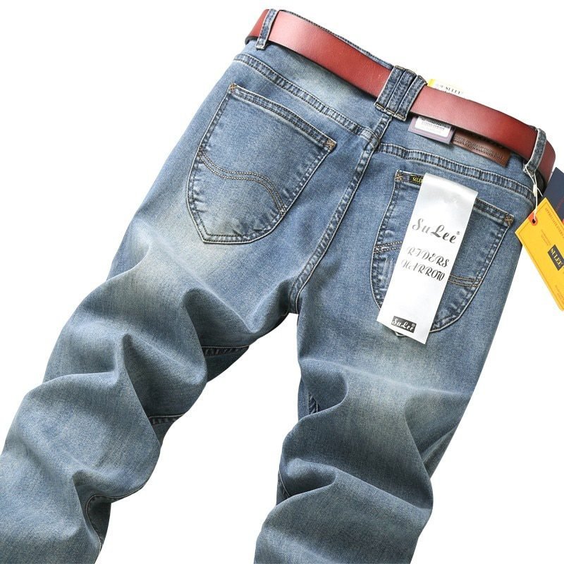 2020 SULEE Top Brand New Men's Jeans Business Casual Elastic Comfort Straight Denim Pants Male High Quality Brand Trousers