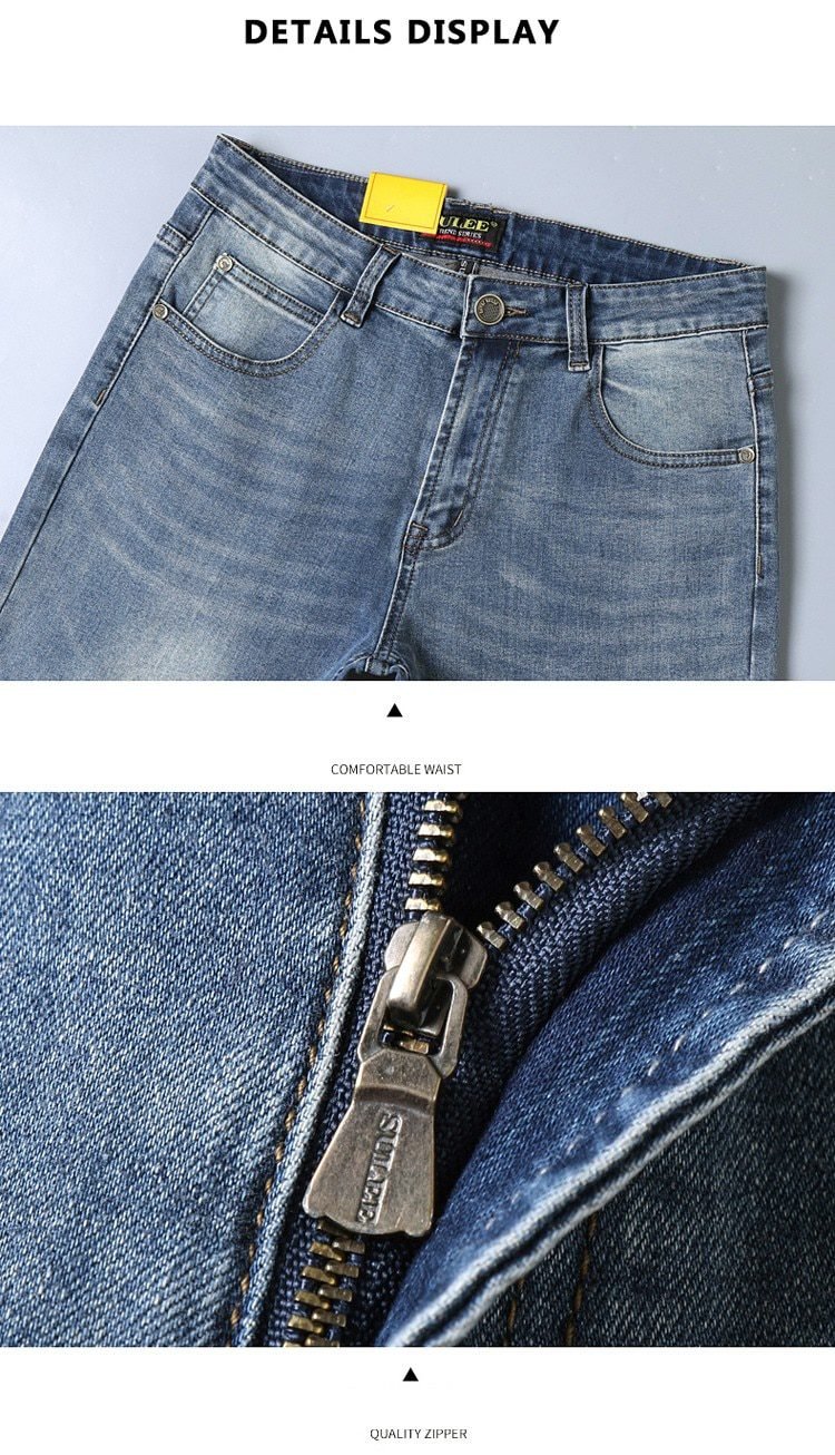 2020 SULEE Top Brand New Men's Jeans Business Casual Elastic Comfort Straight Denim Pants Male High Quality Brand Trousers