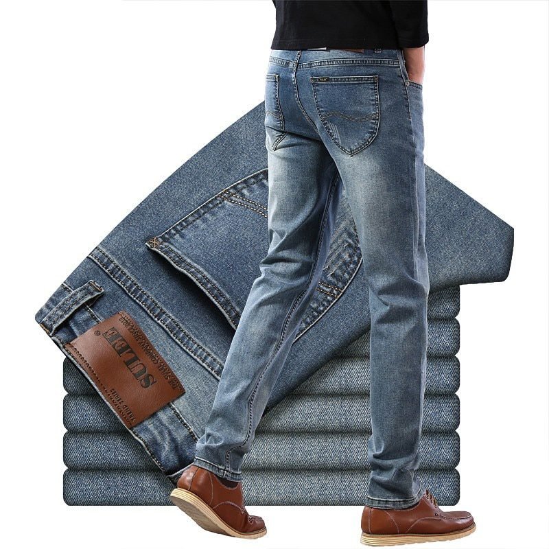 2020 SULEE Top Brand New Men's Jeans Business Casual Elastic Comfort Straight Denim Pants Male High Quality Brand Trousers