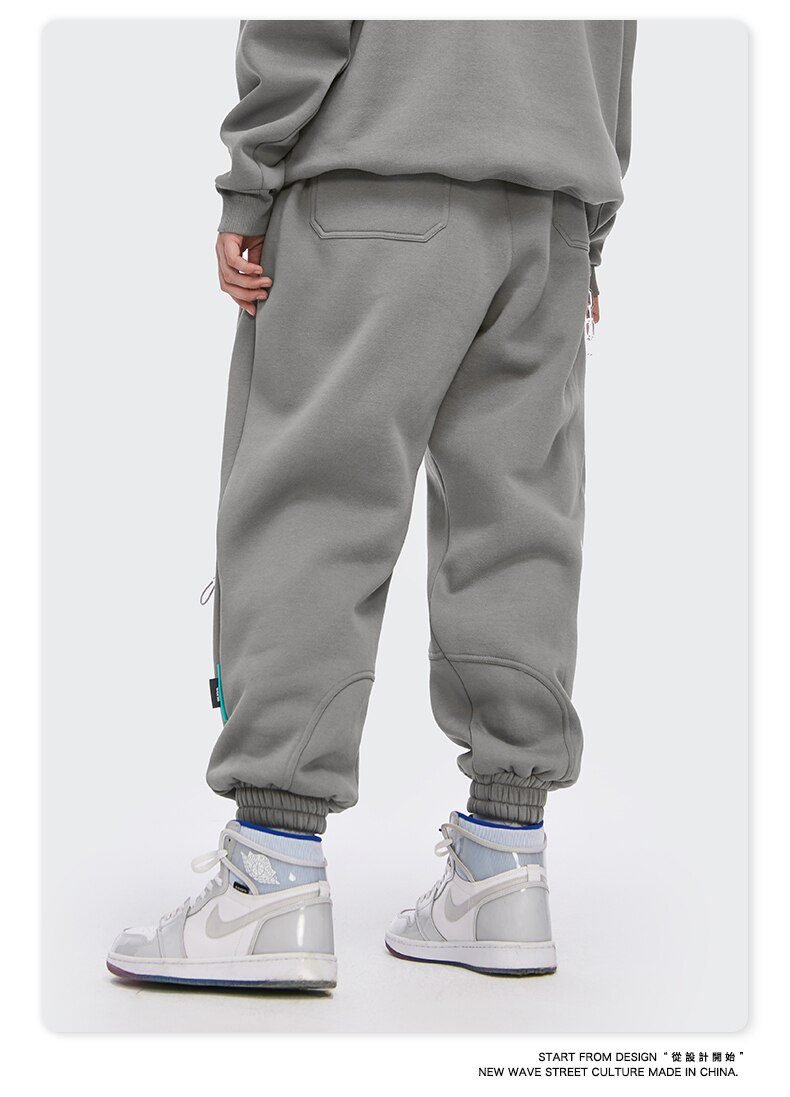 INFLATION Fleece Loose Fit Men Sweatpant In Pure Color 2020 Winter Elastic Waist Sweatpant Streetwear Men Outdoor Pants 3206W