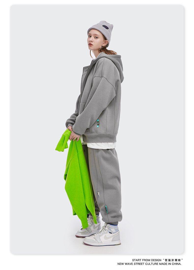 INFLATION Fleece Loose Fit Men Sweatpant In Pure Color 2020 Winter Elastic Waist Sweatpant Streetwear Men Outdoor Pants 3206W