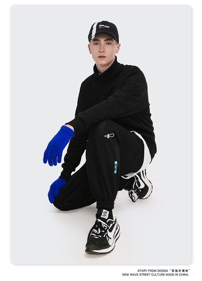 INFLATION Fleece Loose Fit Men Sweatpant In Pure Color 2020 Winter Elastic Waist Sweatpant Streetwear Men Outdoor Pants 3206W