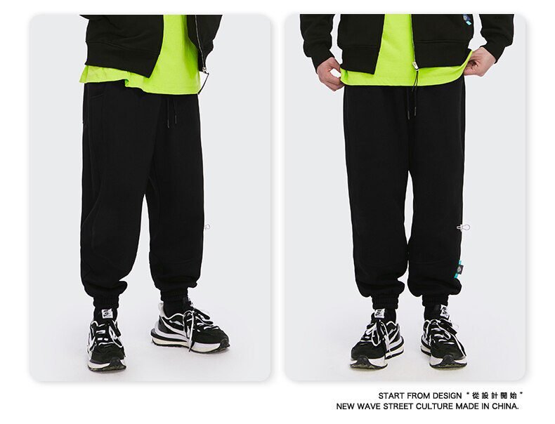 INFLATION Fleece Loose Fit Men Sweatpant In Pure Color 2020 Winter Elastic Waist Sweatpant Streetwear Men Outdoor Pants 3206W