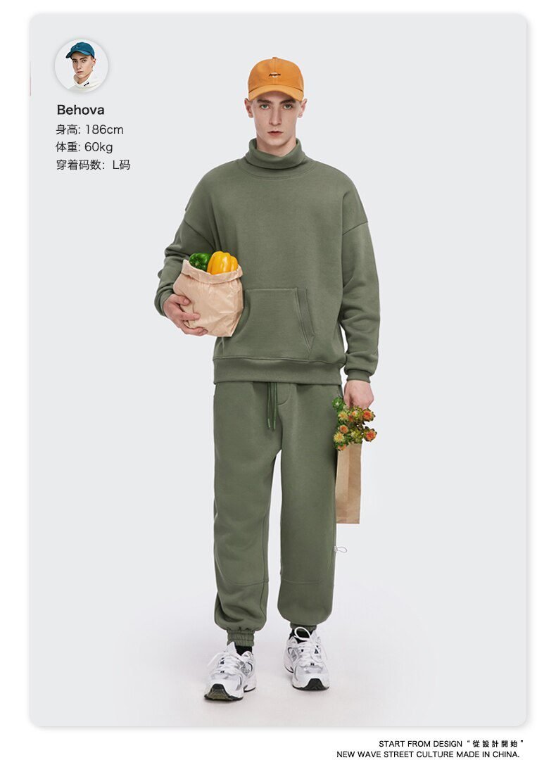 INFLATION Fleece Loose Fit Men Sweatpant In Pure Color 2020 Winter Elastic Waist Sweatpant Streetwear Men Outdoor Pants 3206W