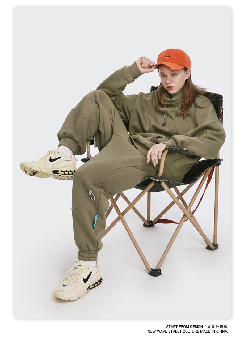 INFLATION Fleece Loose Fit Men Sweatpant In Pure Color 2020 Winter Elastic Waist Sweatpant Streetwear Men Outdoor Pants 3206W