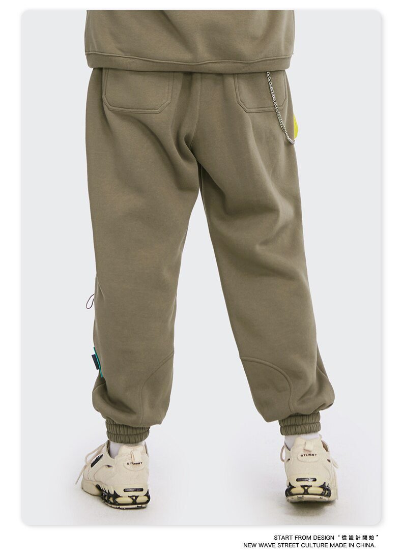 INFLATION Fleece Loose Fit Men Sweatpant In Pure Color 2020 Winter Elastic Waist Sweatpant Streetwear Men Outdoor Pants 3206W