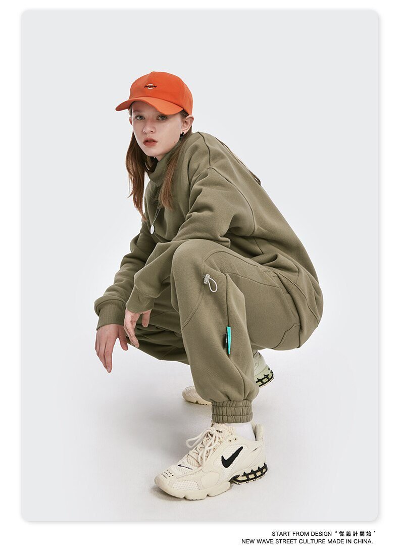 INFLATION Fleece Loose Fit Men Sweatpant In Pure Color 2020 Winter Elastic Waist Sweatpant Streetwear Men Outdoor Pants 3206W