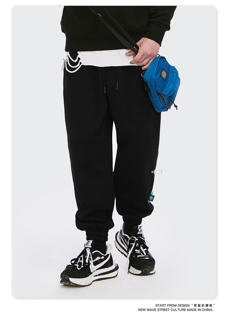 INFLATION Fleece Loose Fit Men Sweatpant In Pure Color 2020 Winter Elastic Waist Sweatpant Streetwear Men Outdoor Pants 3206W