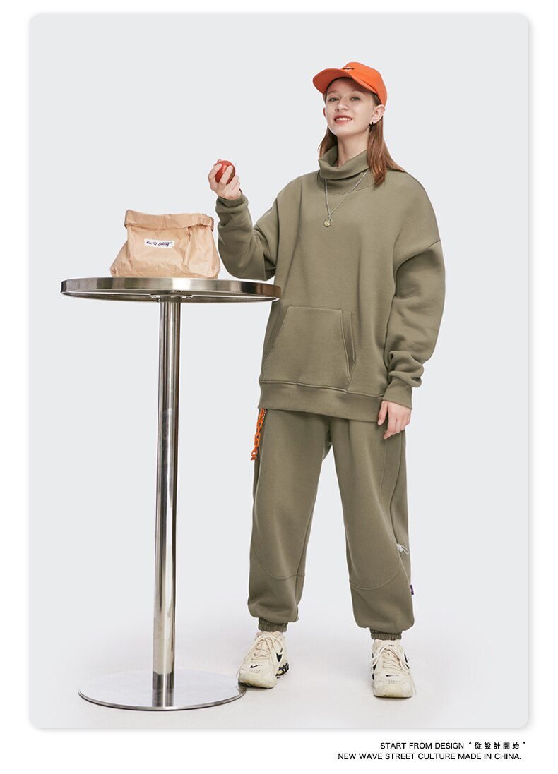 INFLATION Fleece Loose Fit Men Sweatpant In Pure Color 2020 Winter Elastic Waist Sweatpant Streetwear Men Outdoor Pants 3206W