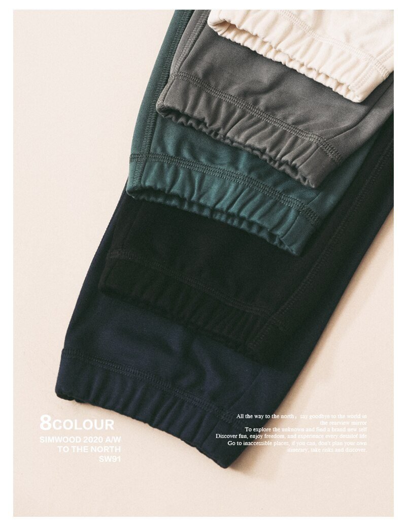 SIMWOOD 2021 Spring Winter New Jogger Pants Men Drawstring Trousers Casual Comfortable tracksuits plus size gym pants SJ130835