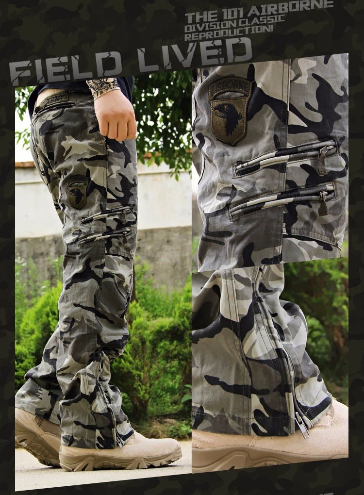 Men's Cargo Pants Army Military Style Tactical Pants Male Camo Jogger Plus Size Cotton Many Pocket Men Camouflage Black Trousers