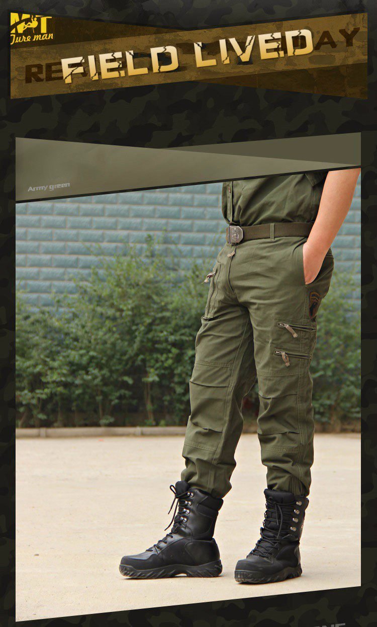 Men's Cargo Pants Army Military Style Tactical Pants Male Camo Jogger Plus Size Cotton Many Pocket Men Camouflage Black Trousers