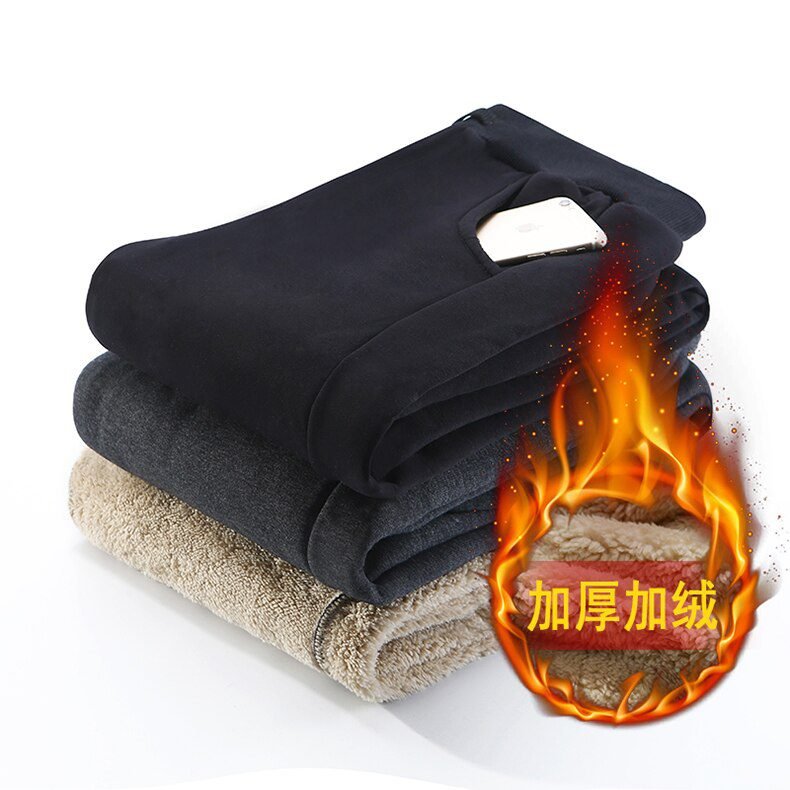 Men's Winter Pants Classic brand sweatpants super Warm Thick Pants cashmere Trousers For Men fleece Male long outdoors Pants men