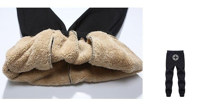 Men's Winter Pants Classic brand sweatpants super Warm Thick Pants cashmere Trousers For Men fleece Male long outdoors Pants men