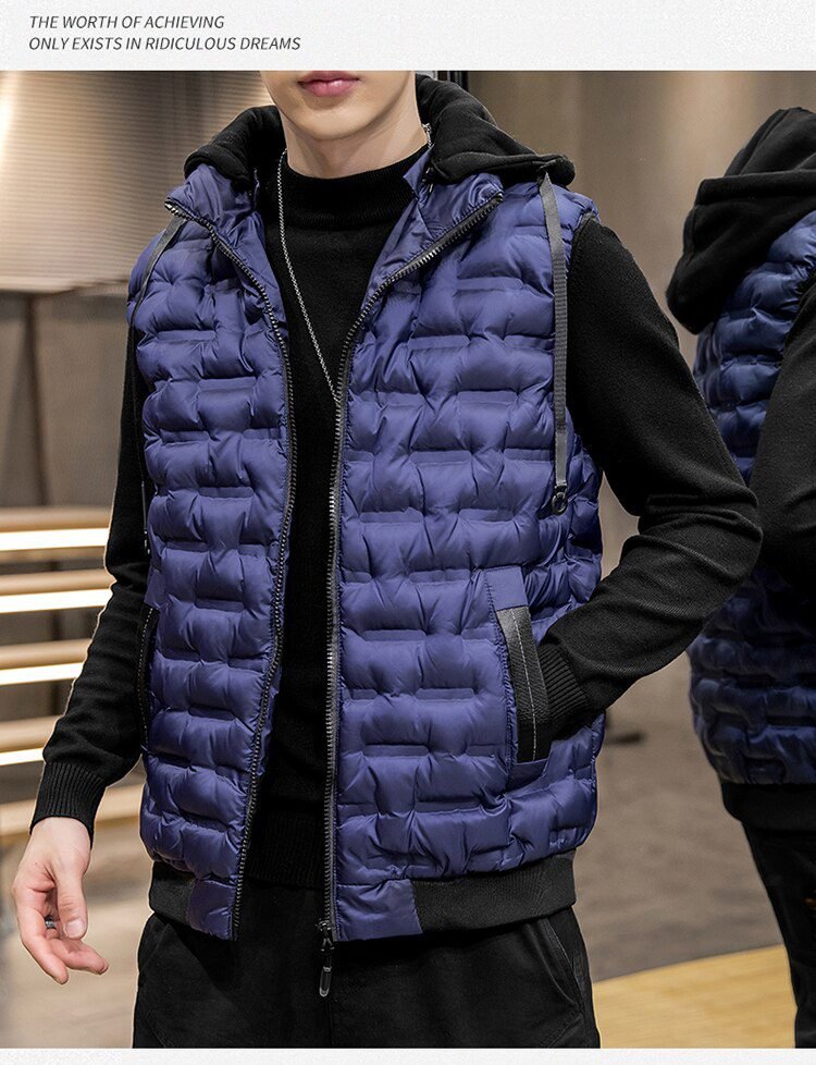 Crocodile brand 2020 Hot-selling New Mens Winter Vest Down Vest Men Casual Waistcoat Sleeveless Jackets Men Hooded Vest