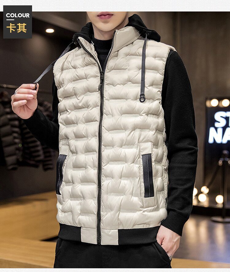 Crocodile brand 2020 Hot-selling New Mens Winter Vest Down Vest Men Casual Waistcoat Sleeveless Jackets Men Hooded Vest