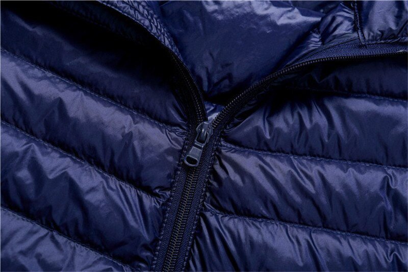 Autumn Winter Down Jacket Men Casual Stand Collar Ultra Light Parka Coat Portable Outwear Windproof White Duck Down Jacket 6XL