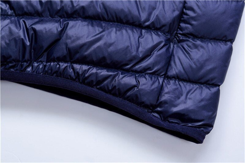 Autumn Winter Down Jacket Men Casual Stand Collar Ultra Light Parka Coat Portable Outwear Windproof White Duck Down Jacket 6XL