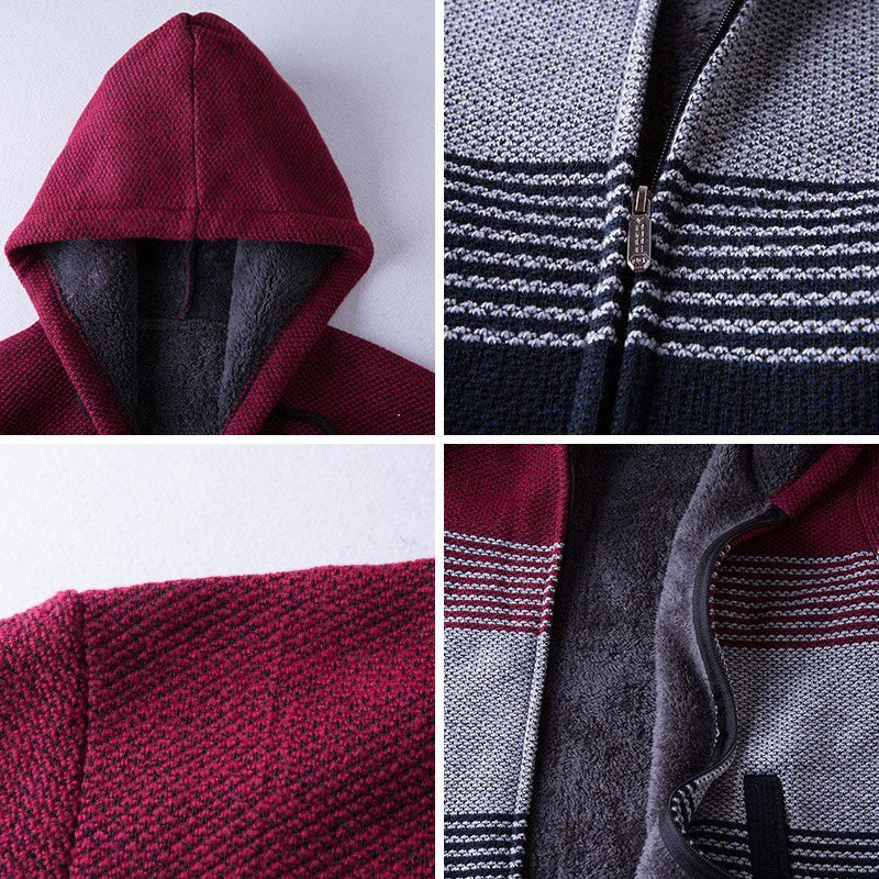 2021 New Autumn Winter Jacket Men Warm Cashmere Casual Wool Zipper Slim Fit Fleece Jacket Men Coat Dress Knitwear Male