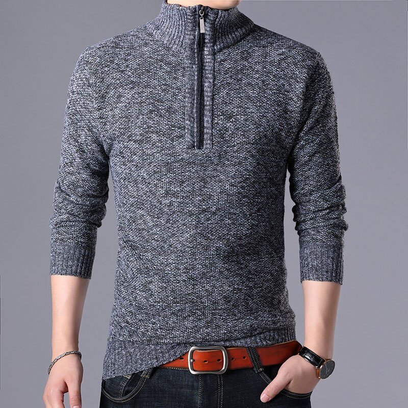 2021 New Autumn Winter Jacket Men Warm Cashmere Casual Wool Zipper Slim Fit Fleece Jacket Men Coat Dress Knitwear Male