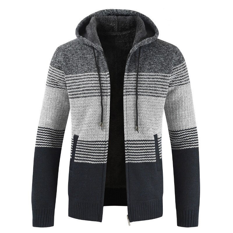 2021 New Autumn Winter Jacket Men Warm Cashmere Casual Wool Zipper Slim Fit Fleece Jacket Men Coat Dress Knitwear Male