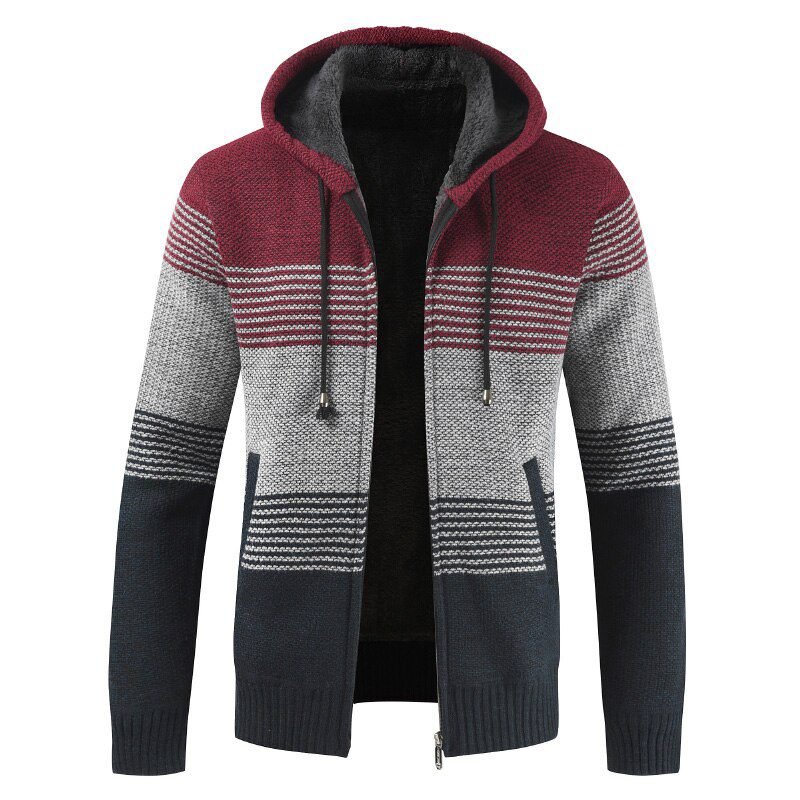 2021 New Autumn Winter Jacket Men Warm Cashmere Casual Wool Zipper Slim Fit Fleece Jacket Men Coat Dress Knitwear Male