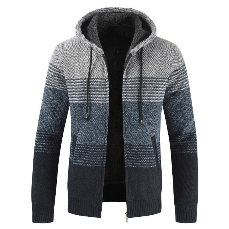2021 New Autumn Winter Jacket Men Warm Cashmere Casual Wool Zipper Slim Fit Fleece Jacket Men Coat Dress Knitwear Male
