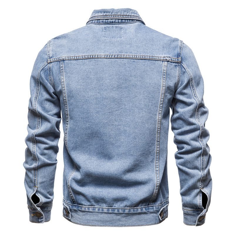 New 2020 Cotton Denim Jacket Men Casual Solid Color Lapel Single Breasted Jeans Jacket Men Autumn Slim Fit Quality Mens Jackets